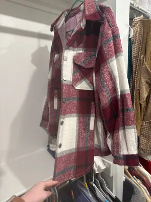 Requirements Red plaid shacket thumbnail 2
