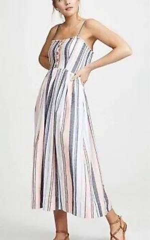 Free People Lilah Pleated Tube Midi Dress cotton summer lightweight adjustable thumbnail 1