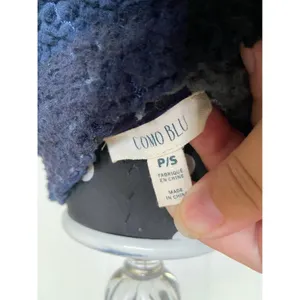 Como Womens Juniors Pullover‎ Sz Small Blue Fleece Sherpa Teddy Camo Quarter Zip thumbnail 6