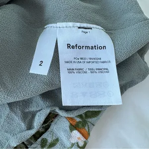 Reformation Green and Yellow Midi Dress thumbnail 5