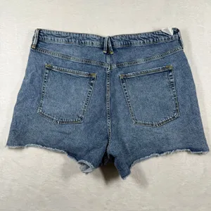 Good‎ American High Rise Distressed Denim Cut Off Shorts Blue Size 20 GB002T thumbnail 10
