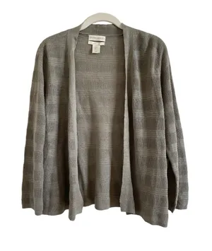 Cynthia Rowley 100% Linen Open Front Cardigan Brown Size XL Coastal Luxury thumbnail 1