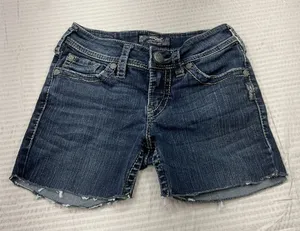 Silver‎ Jeans Dark Blue Denim Jean Shorts thumbnail 1