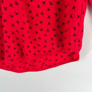 Vero Moda Novelty‎ Print Scissors Lightweight Chiffon V-Neck Top Hair Salon thumbnail 7