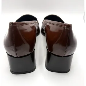 Sesto Meucci Sissy Tan Calf Leather Square Toe Block Heel Penny Loafers Size 8N thumbnail 5