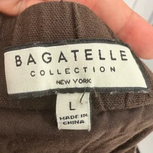 Bagatelle Linen Blend Midi Brown Skirt Sz L Boho Lagenlook Coastal Button Front thumbnail 7