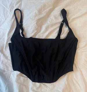 Black corset top with bra clasp thumbnail 1