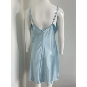 Y2K Secret Treasures Women’s Satin Slip Dress Nightgown Blue L Spaghetti Straps thumbnail 4
