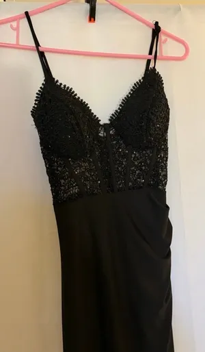B Darlin Black Lace Bodice Slip Dress size: 3/4 thumbnail 1