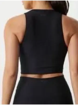 Abercrombie & Fitch YPB sculptLUX Plunge Henley Slim Tank – Black – Small thumbnail 3