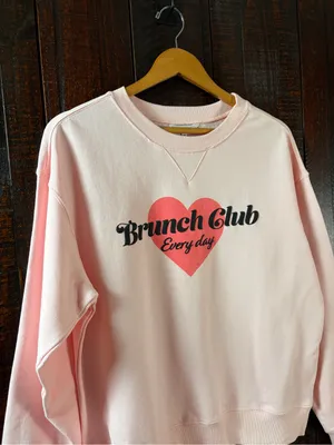 Wildfox Brunch Club Pink Crewneck Sweatshirt Medium thumbnail 4