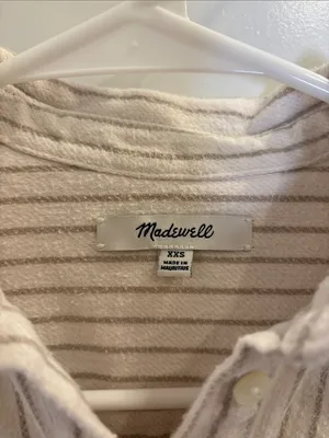 Madewell Striped Flannel Button Down Shirt XXS 100% Cotton Oversized thumbnail 2