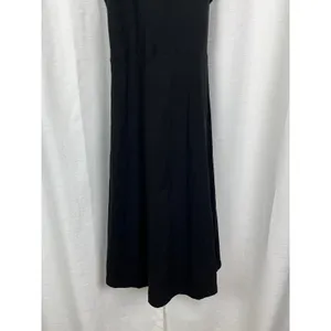 PACT Organic Black Organic Cotton Fit&Flare Midi Dress Sz.L NWT thumbnail 8