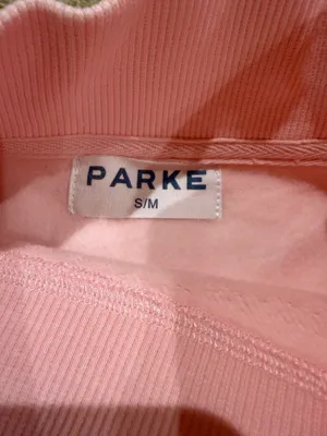 Parke varsity mockneck sweatshirt sprinkle pink and blue S/M thumbnail 3