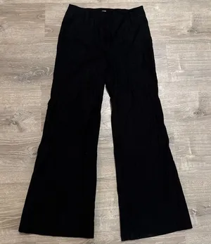 Maeve Anthropologie Naomi Wide Leg Trousers Pants Linen Blend Mid Rise‎ Black 12 thumbnail 1
