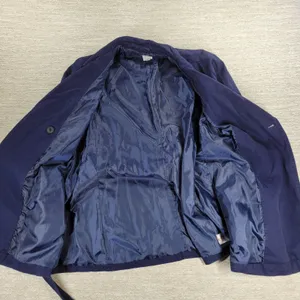 Gap Belted Trench Jacket Womens XXL Navy Blue Cotton Lined Double Breasted thumbnail 11
