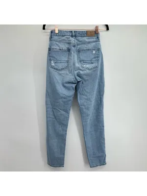 American Eagle Light Wash Distressed Knee Hole Mom Jeans Size 23 thumbnail 5