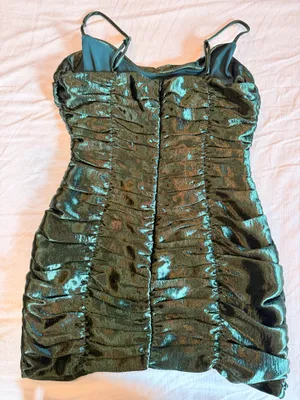 Lucy in the Sky Emerald Green Ruched Bodycon Mini Dress Party Cocktail thumbnail 2