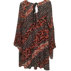 Westport‎ 1962 Women's Black Orange Blue Floral Bohemian Flowing Dress Size 1X thumbnail 2