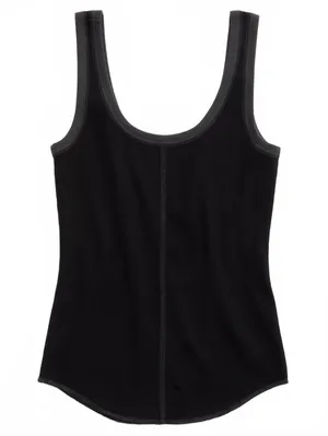 AE Aerie Ribbed Scoop Neck Tank Top American Eagle NWT Black Medium thumbnail 5
