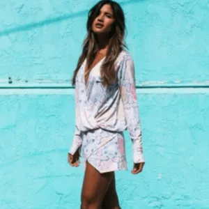 For Love And Lemons ole pastel print mosaic top and skirt set thumbnail 3