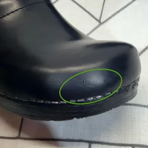 Sanita Professional Clogs‎ Size 40 Black Leather Slip On Comfort Shoes thumbnail 6