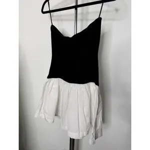 L*Space Mini Dress Black White Sienna Strapless Drop Waist Colorblock thumbnail 4
