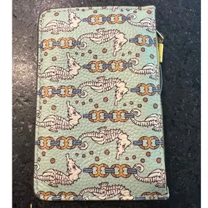 Tory Burch Multi-Color Seahorse Perry Printed Top Zip Card Case Wallet thumbnail 4