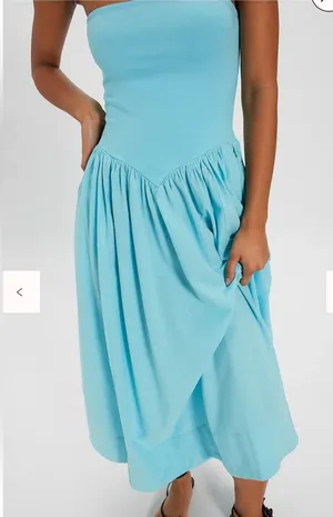 Free People Onda Drop-Waist Tube Midi Dress Slim Pull On New XS thumbnail 1