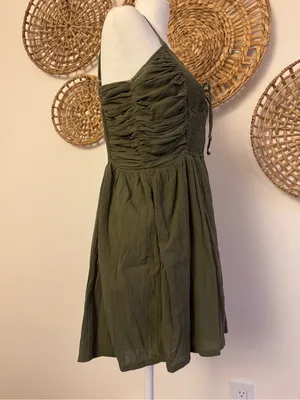 Olive Green Smocked Tie thumbnail 2
