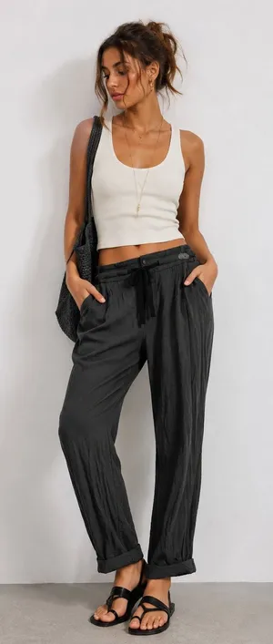 Wilfred Free Aritzia Grey Casual Pull On Jogger Style Pants Womens XS Tie Waist thumbnail 1