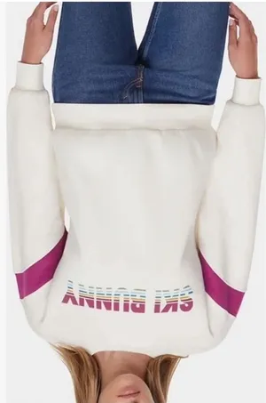 Wildfox Ski Bunny Cream Sweatshirt with Pink Accents thumbnail 1