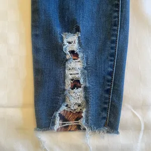 Judy Blue 7/28 Leopard Patch High Rise Ripped Skinny Raw Hem Jeans JB82166DK thumbnail 9
