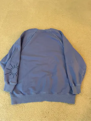 aerie Blue Pullover Sweatshirt with Sun Sleeve Detail thumbnail 2