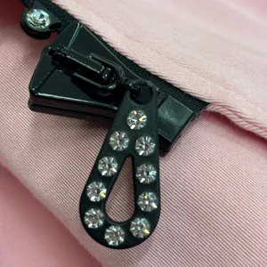Elegant Pink Jean Jacket‎ with Rhinestone Detail thumbnail 3
