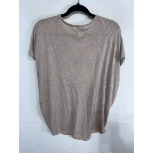 Bobeau‎ XL Tan Crochet Lace V-Neck Top Women's Boho Tassel Short Sleeve thumbnail 2