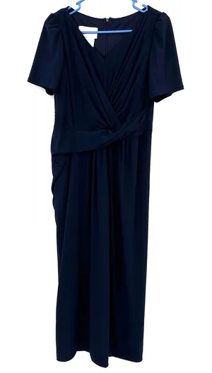 BHLDN Size US 12 Short Sleeve‎ Maxi Dress Formal Dark Blue Navy Wedding Party thumbnail 1