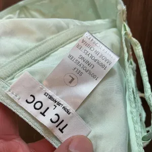 Tic Toc Corset Top Mint Green Floral Lace Halter Lace Up Back Large thumbnail 4