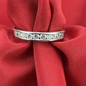D'Joy‎ 925 Sterling Silver Channel Diamonique Size 8 Ring Wedding thumbnail 2