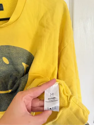 Mother The Drop Square Sweatshirt Yellow Smiley thumbnail 5
