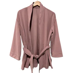 Lululemon Ribbed Softstreme Belted Wrap Robe Size 4 Twilight Rose Pink Cardigan thumbnail 2
