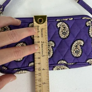 Vera Bradley Simply‎ Violet Wristlet Wallet Purple Floral Paisley Zip ID Card thumbnail 13