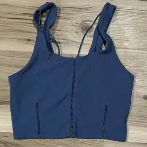 Nike Yoga Luxe Blue Crop Tank Top Women’s XS thumbnail 1