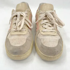 VEJA V-10 Multico Nude Colorblock Sneakers Suede Leather Pink Blue Cream Size 8 thumbnail 4