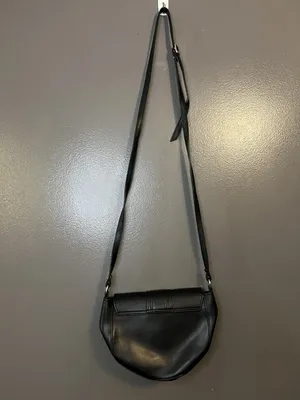 8 by YOOX Crossbody Bag Womens Black Calfskin Leather Ring Flap Made in Italy thumbnail 5