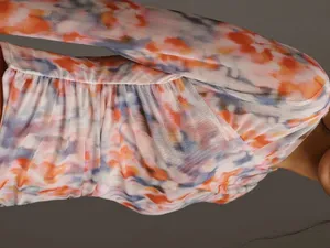 Anthropologie Long Sleeve Crossover Mesh Blouse Size S Multicolor Boho Top thumbnail 2