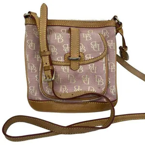 Dooney & Bourke Light Red Tan Fabric Crossbody Bag thumbnail 1