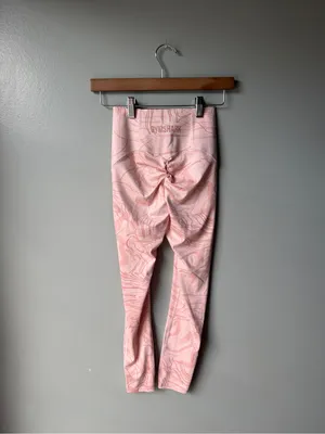Gymshark Pink Abstract Print High Waisted Leggings Size XS thumbnail 5