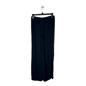 Free People Pants Womens 0 Black Rayon Satin Stripe‎ Wide Leg High Rise thumbnail 2