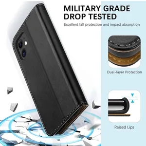 Apple iPhone 11 Mag flip Phone Case - Black thumbnail 2